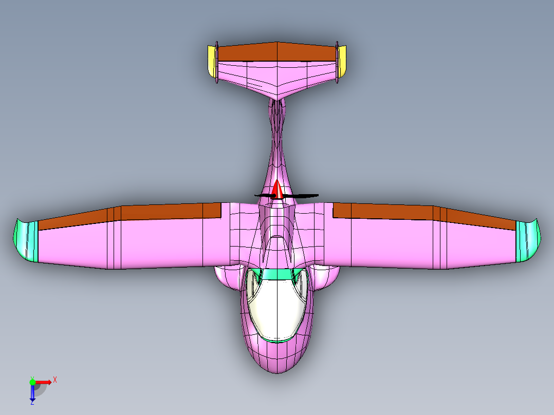 水陆两栖飞行汽车俯视图