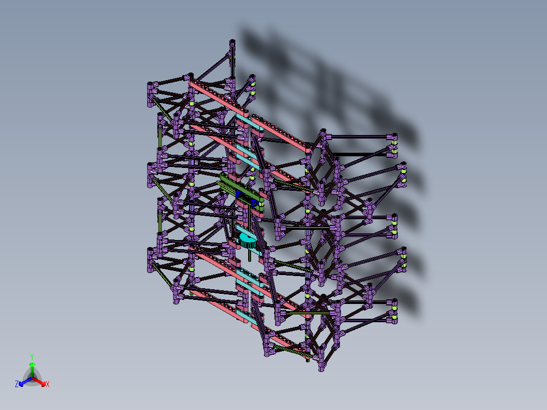 齿轮连杆组合机构的多足机器人正等轴测图