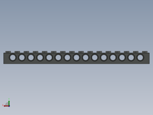 乐高机械组积木（横梁）-3703 Old Grey Technic Brick 1 x 16 with Holes后视缩略图