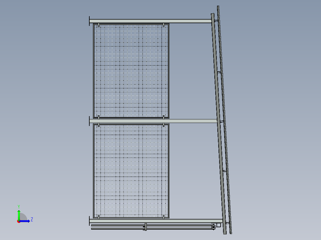 工业笼车库左视图