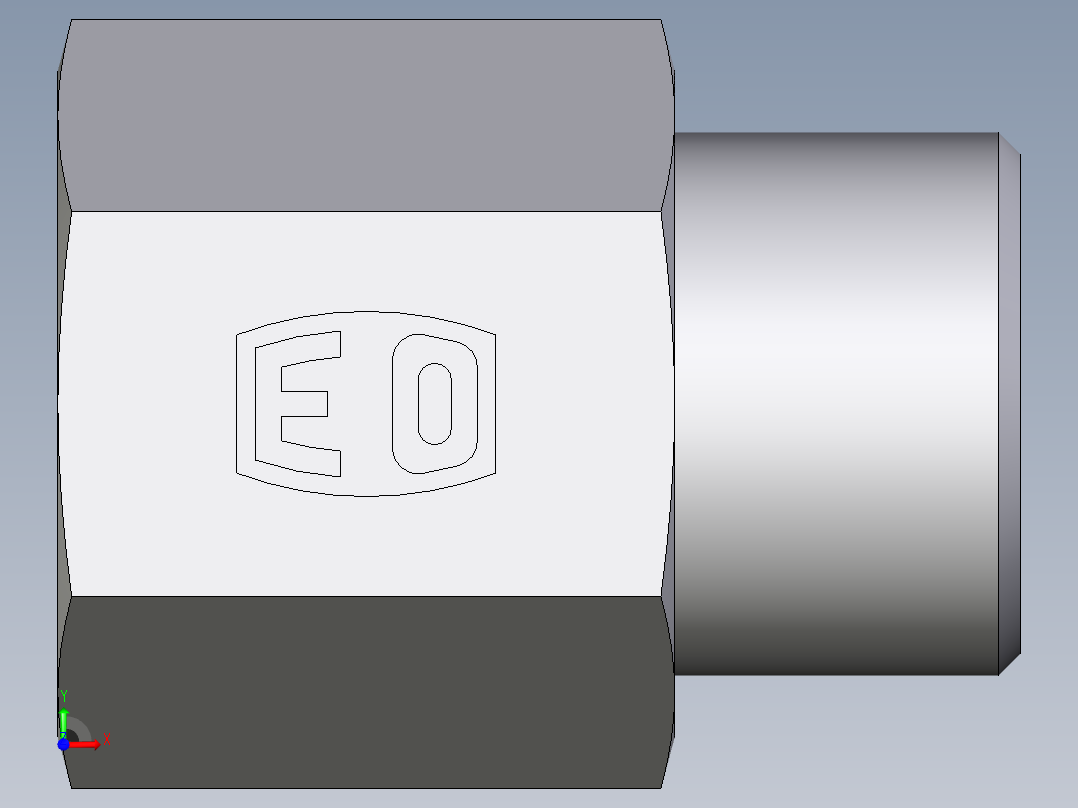 卡套式工业通用硬管接头EO_Swivel_connector_GAI14SMCFX前视图
