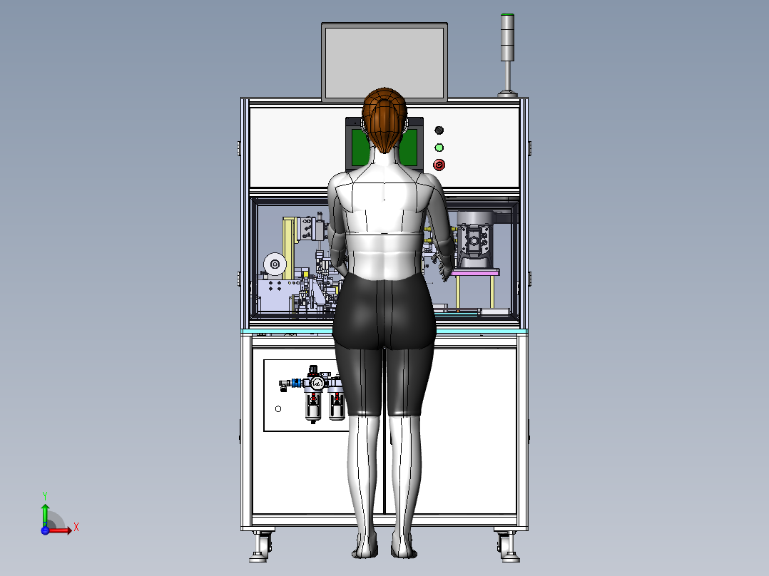 绳子裁切整形穿线机（sw22可编辑+工程图）前视图