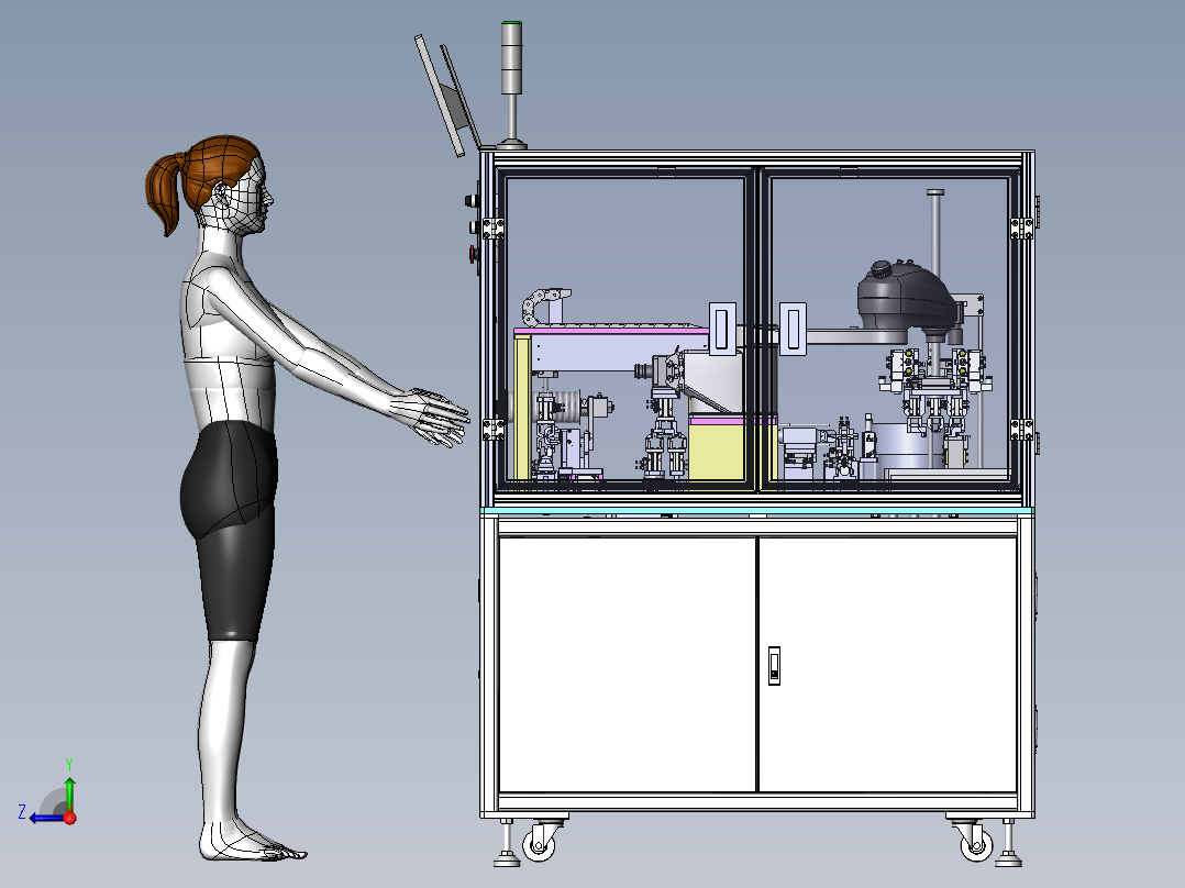绳子裁切整形穿线机（sw22可编辑+工程图）右视图