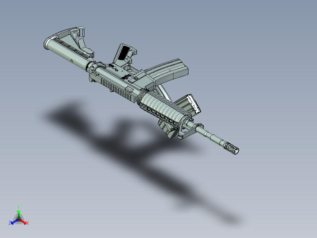 AR15步枪正等轴测图