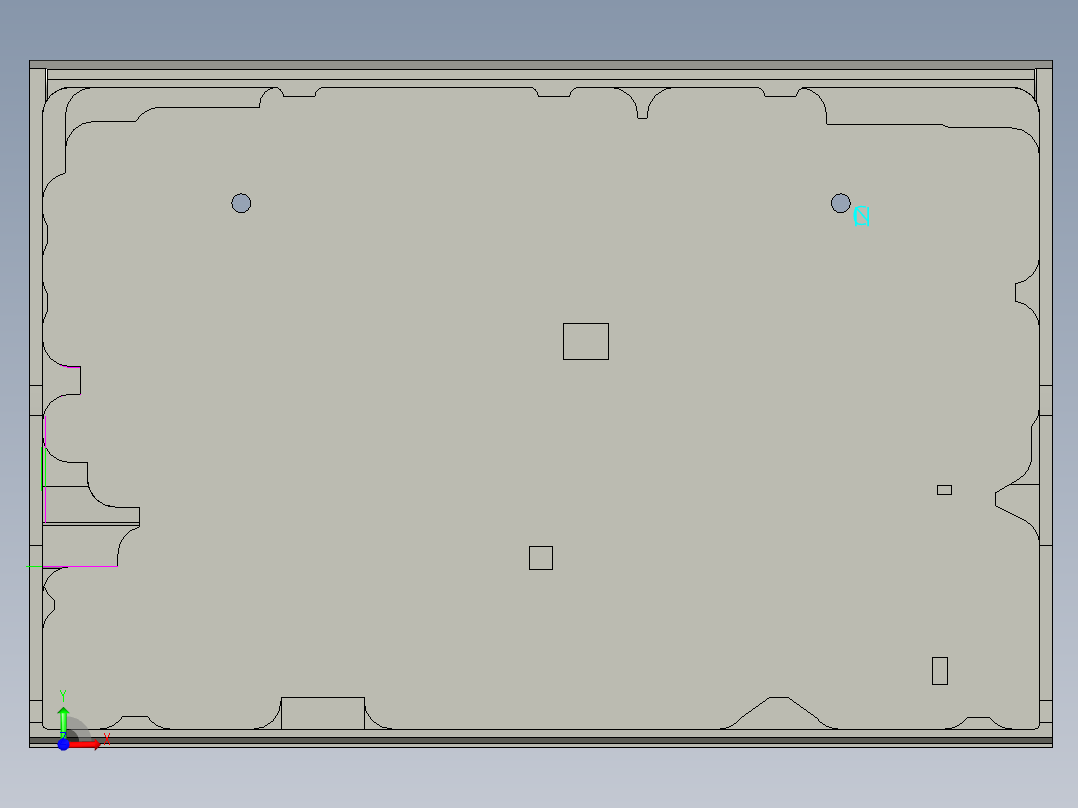 板材铣内腔开粗UG刀路模型前视图