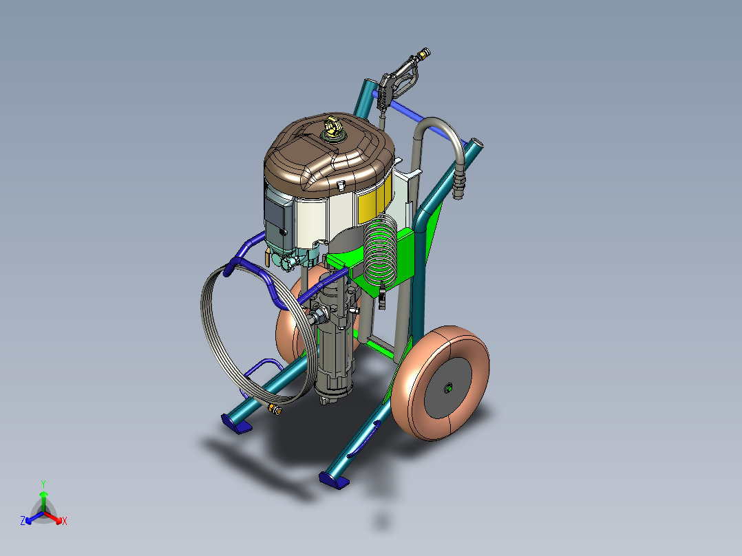 A2004012-海德拉清洁高压清洗机正等轴测图