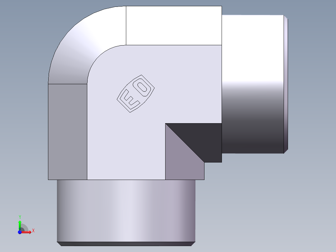 弯接头-W、1D9-42前视图