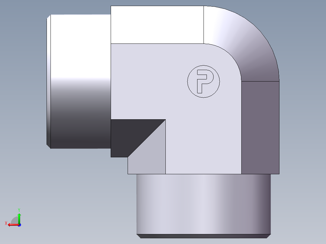 弯接头-W、1D9-42后视图