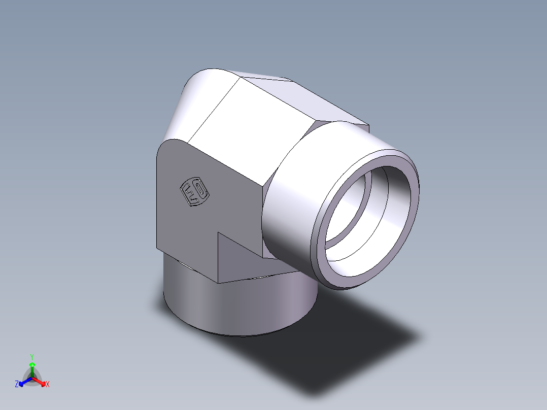 弯接头-W、1D9-42正等轴测图