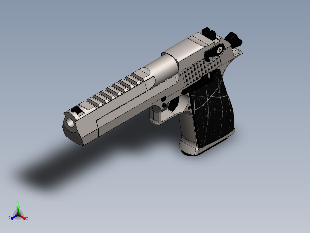 手枪左轮冲锋枪老式狙击步枪设计3D图纸desert-eagle-assembly SW STP正等轴测图