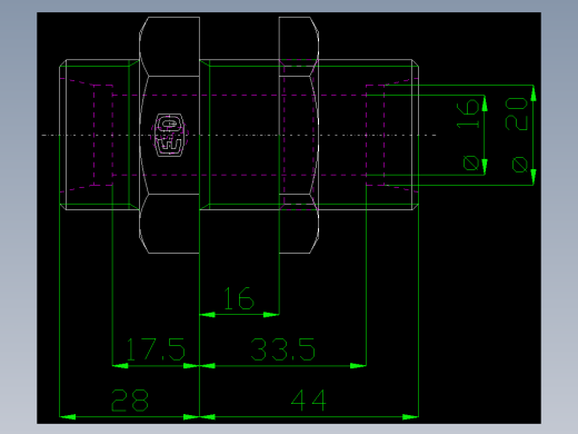 PARKER管接头EO Bulkhead union SV20SOMD71(16)_front