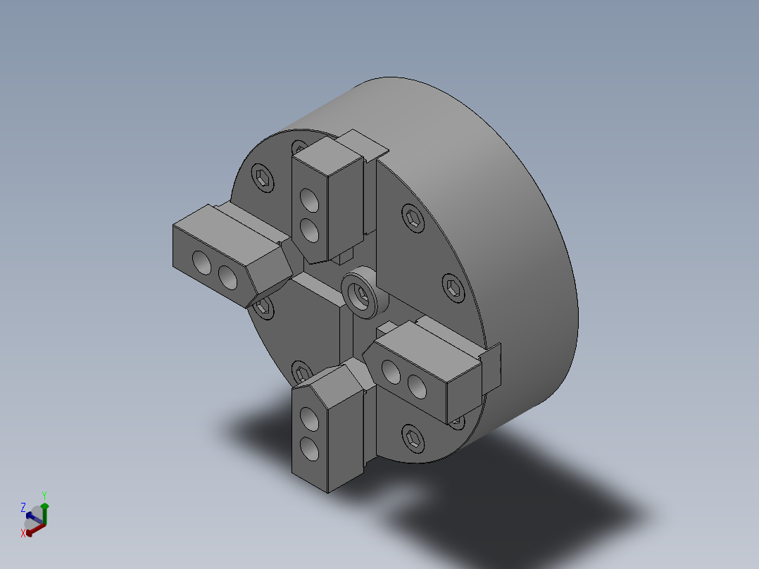 四爪中实气动卡盘BK400SQ-4