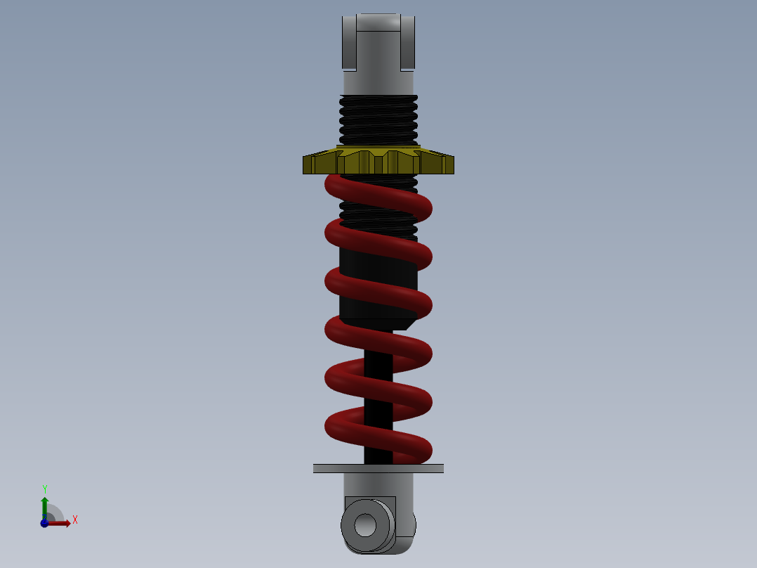 减震器的基本组装前视图