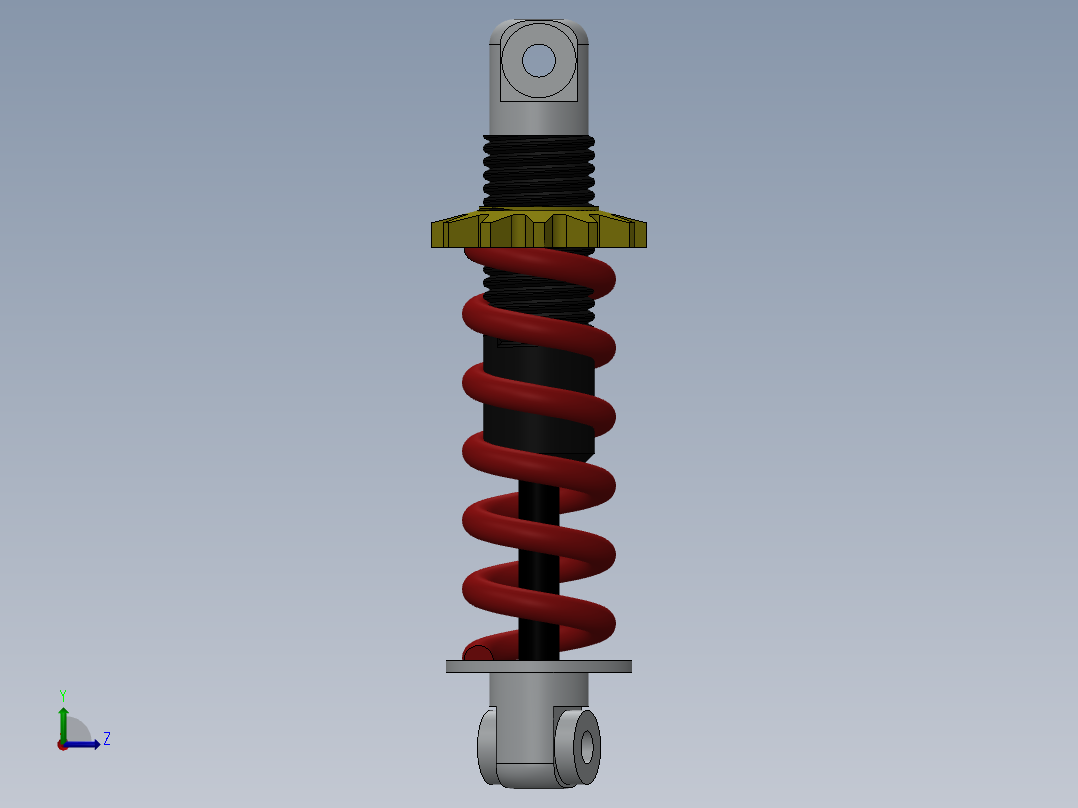减震器的基本组装左视图
