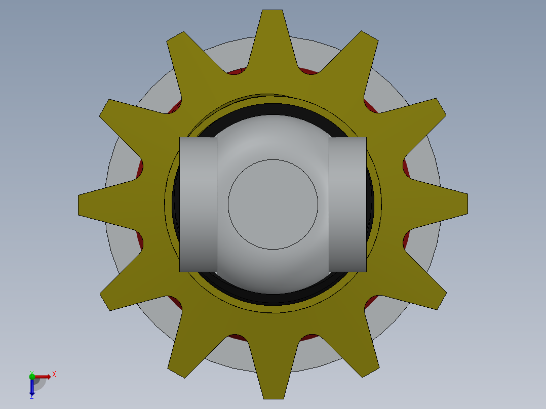 减震器的基本组装俯视图