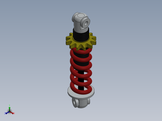 减震器的基本组装正等轴测缩略图