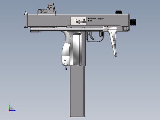 手枪左轮冲锋枪老式狙击步枪设计3D图纸t9-smg-9mm-submachine-gun SW STP左视缩略图