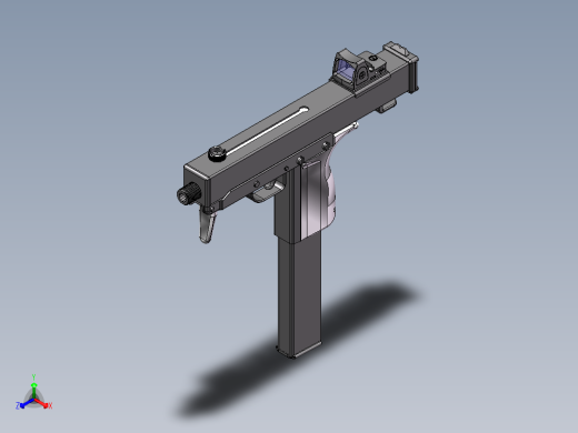 手枪左轮冲锋枪老式狙击步枪设计3D图纸t9-smg-9mm-submachine-gun SW STP正等轴测缩略图