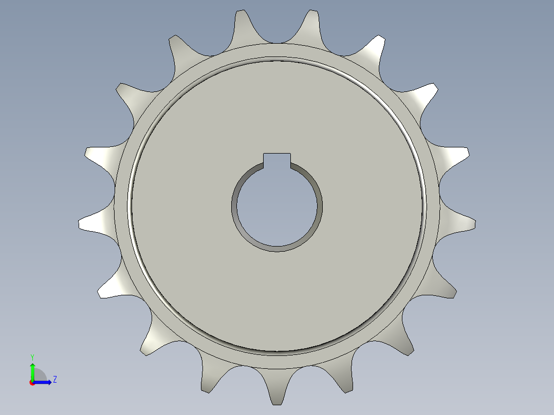 08B链轮17Z15内孔左视图