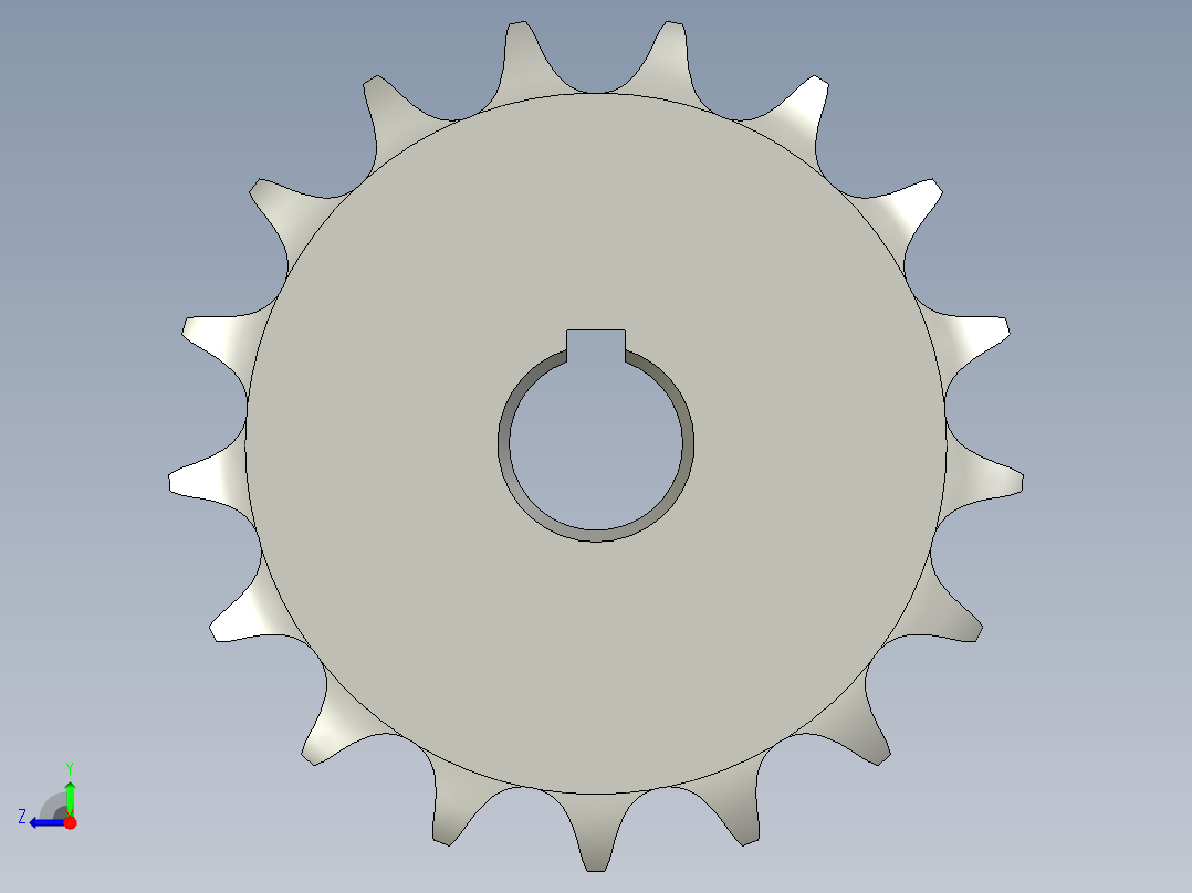 08B链轮17Z15内孔右视图