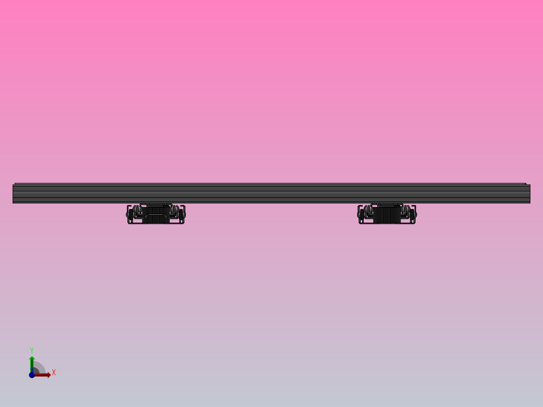 抽屉滑轨行程 300mm前视图