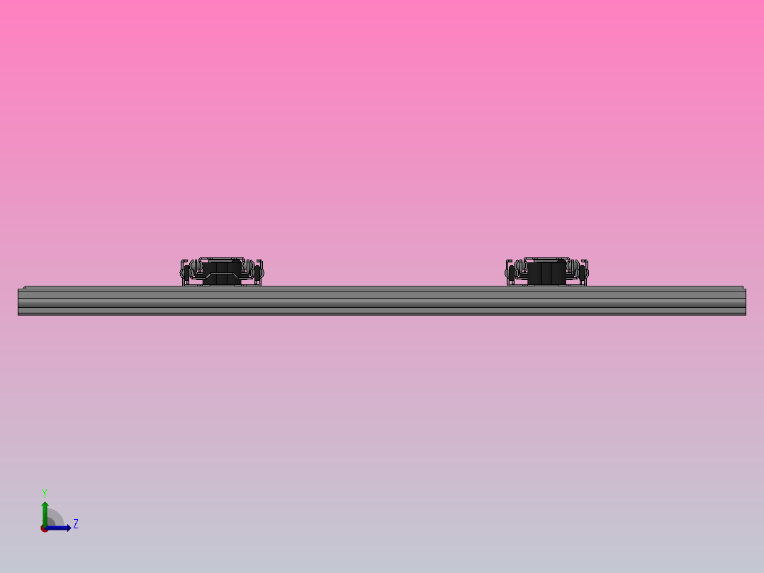 抽屉滑轨行程 300mm左视图