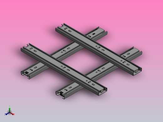 抽屉滑轨行程 300mm正等轴测缩略图