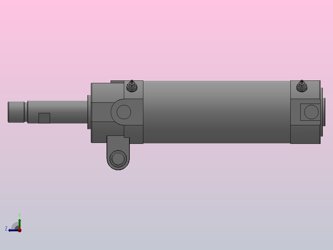 夹紧气缸[QCKA-50×100]右视图