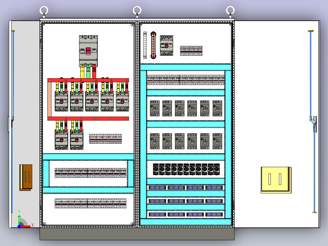 仿威图630A正装12路交流接触器前视图