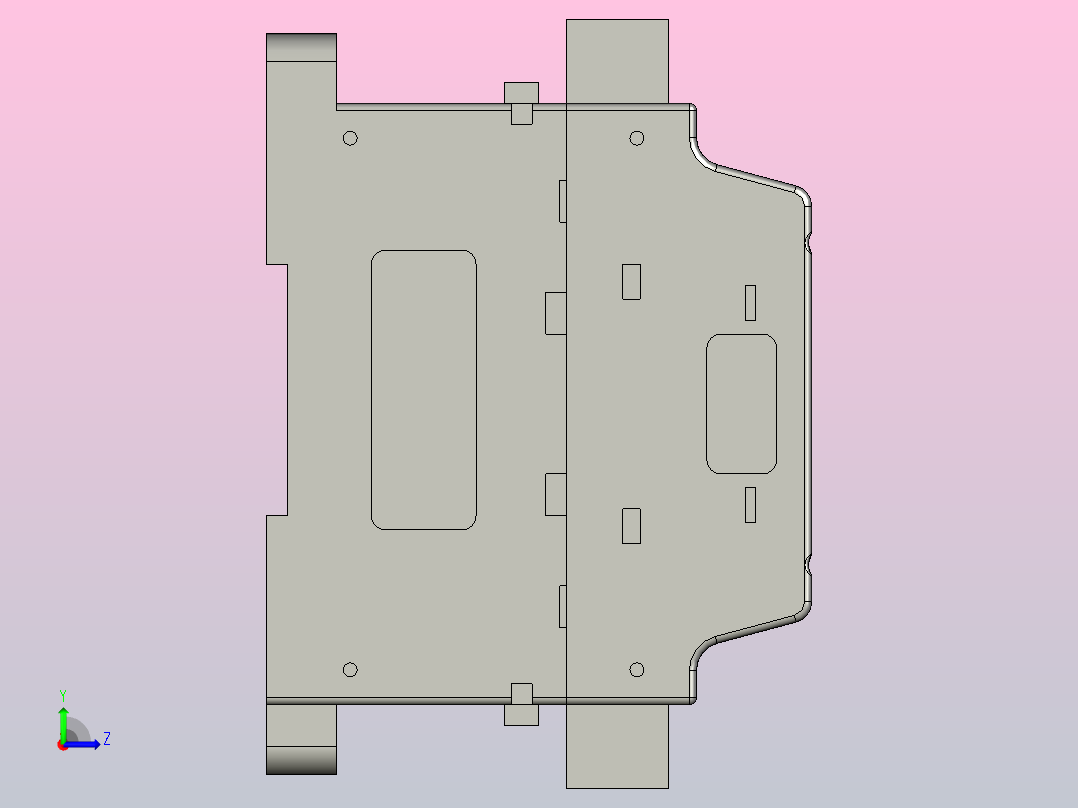 PLC增量模块。DVP60ES200R-T左视图