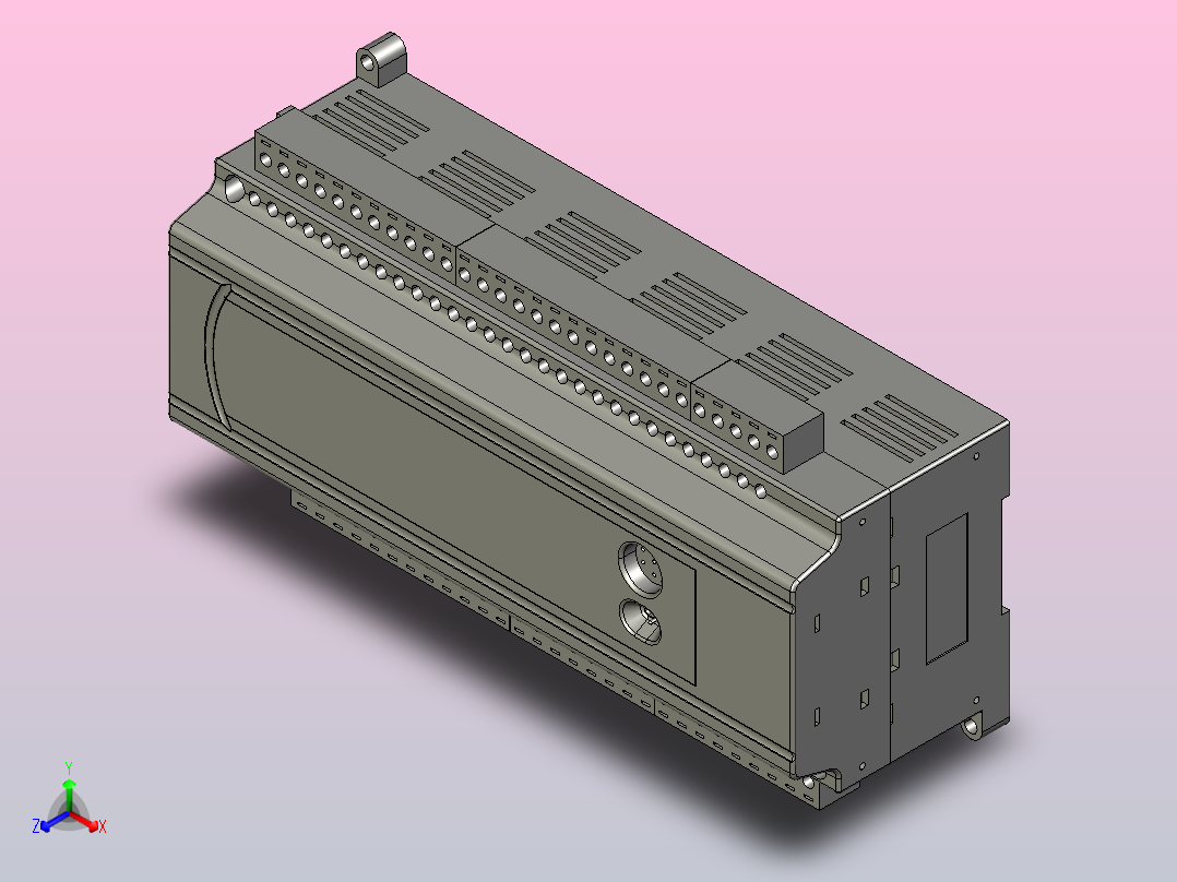 PLC增量模块。DVP60ES200R-T正等轴测图