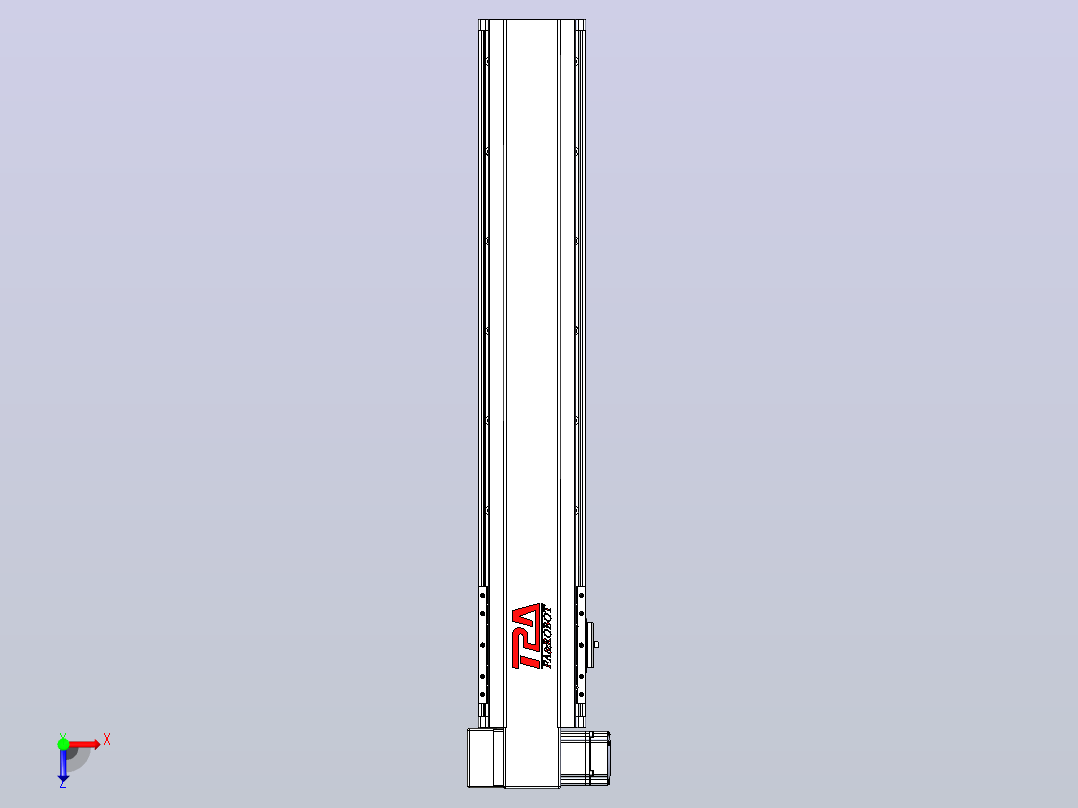皮带直线轴半封闭可选导轨TPA-HNB-120D-110-L550-LP-C-P40-N3俯视图