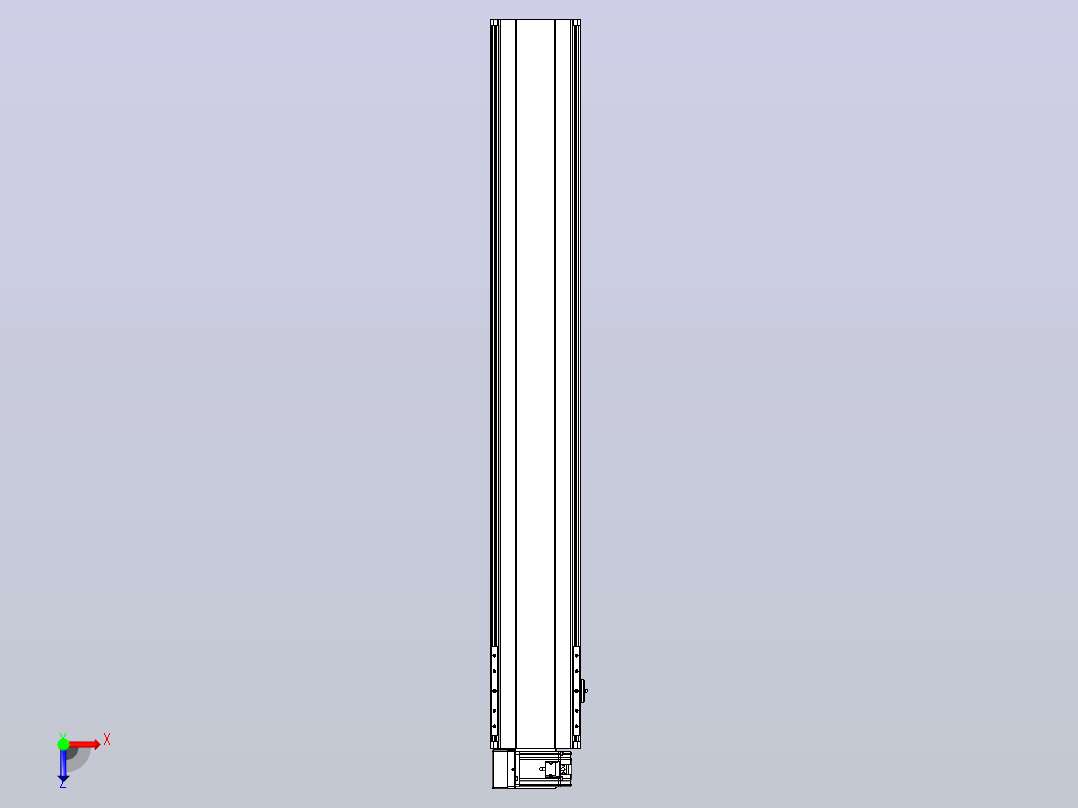 皮带直线轴半封闭可选导轨TPA-HNB-202D-140-L1300-LU-Y-P75-N3俯视图