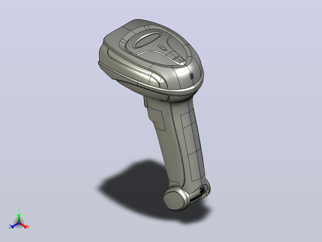 移动式手持条码扫描器正等轴测图