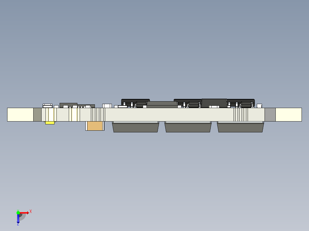 APD F3 80A ESC的详细3D CAD模型俯视图