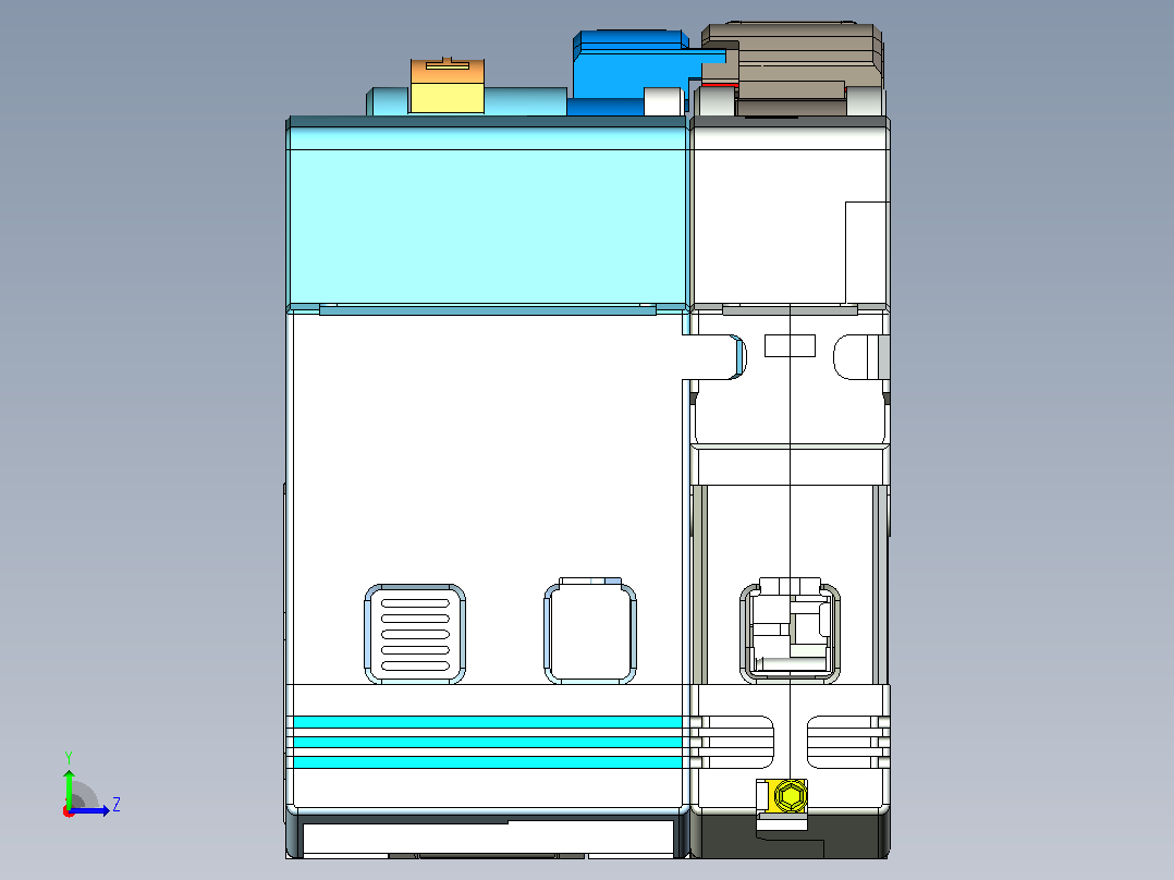 NB8LE-63(6-40A) 1P&amp;N剩余电流动作断路器三维模型202405左视图