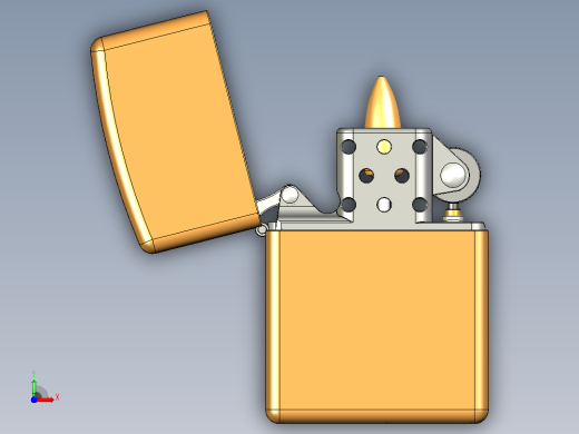 Zippo打火机简易模型3D图纸 STP格式前视缩略图