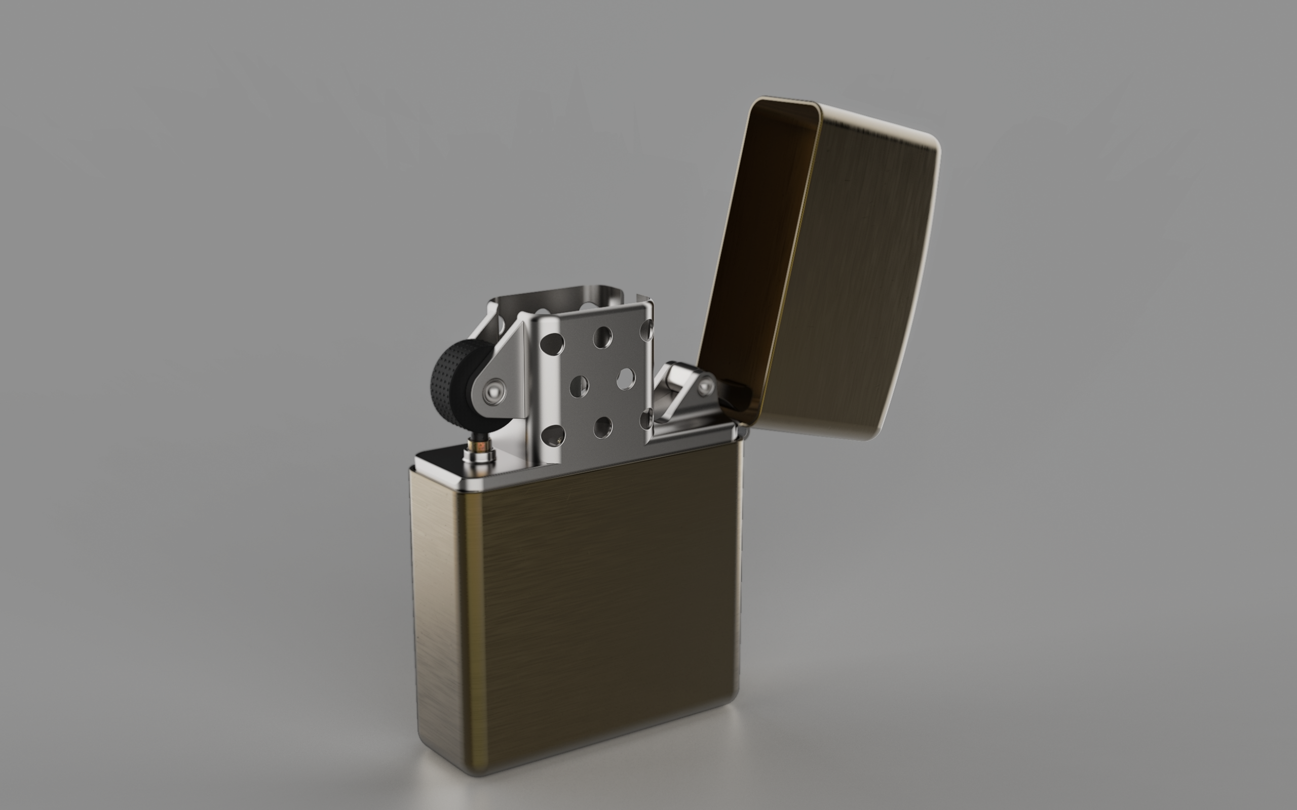 Zippo打火机简易模型3D图纸 STP格式