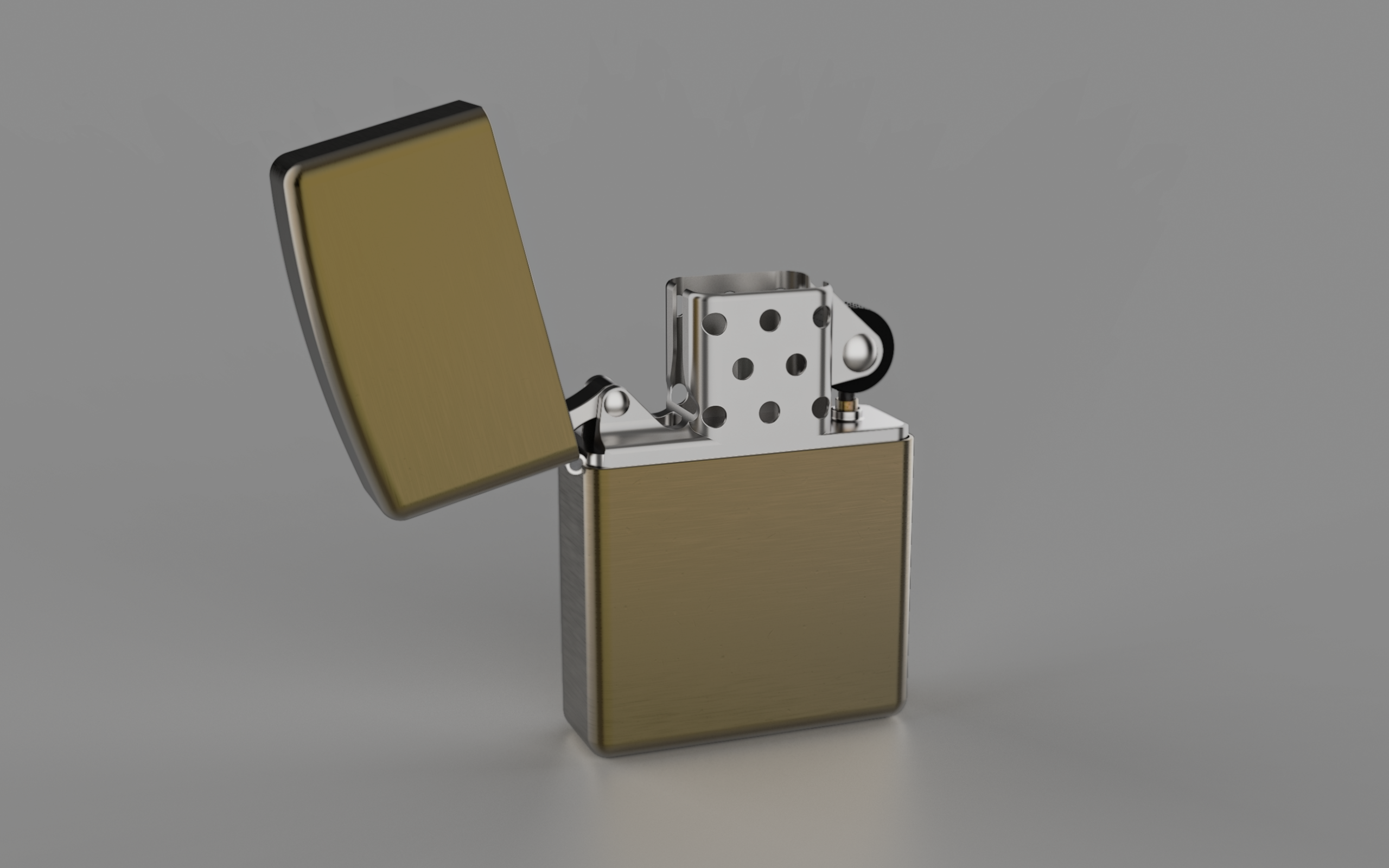 Zippo打火机简易模型3D图纸 STP格式