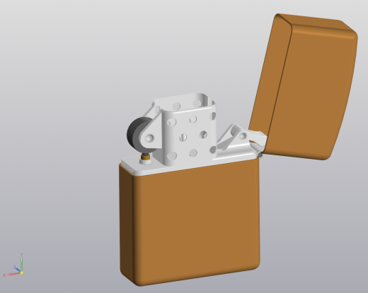 Zippo打火机简易模型3D图纸 STP格式缩略图
