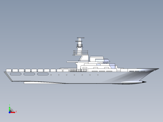 Frigate Ship护卫舰简易模型前视缩略图