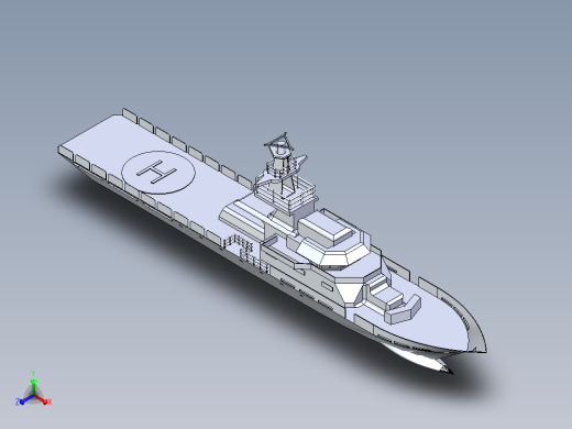 Frigate Ship护卫舰简易模型正等轴测缩略图