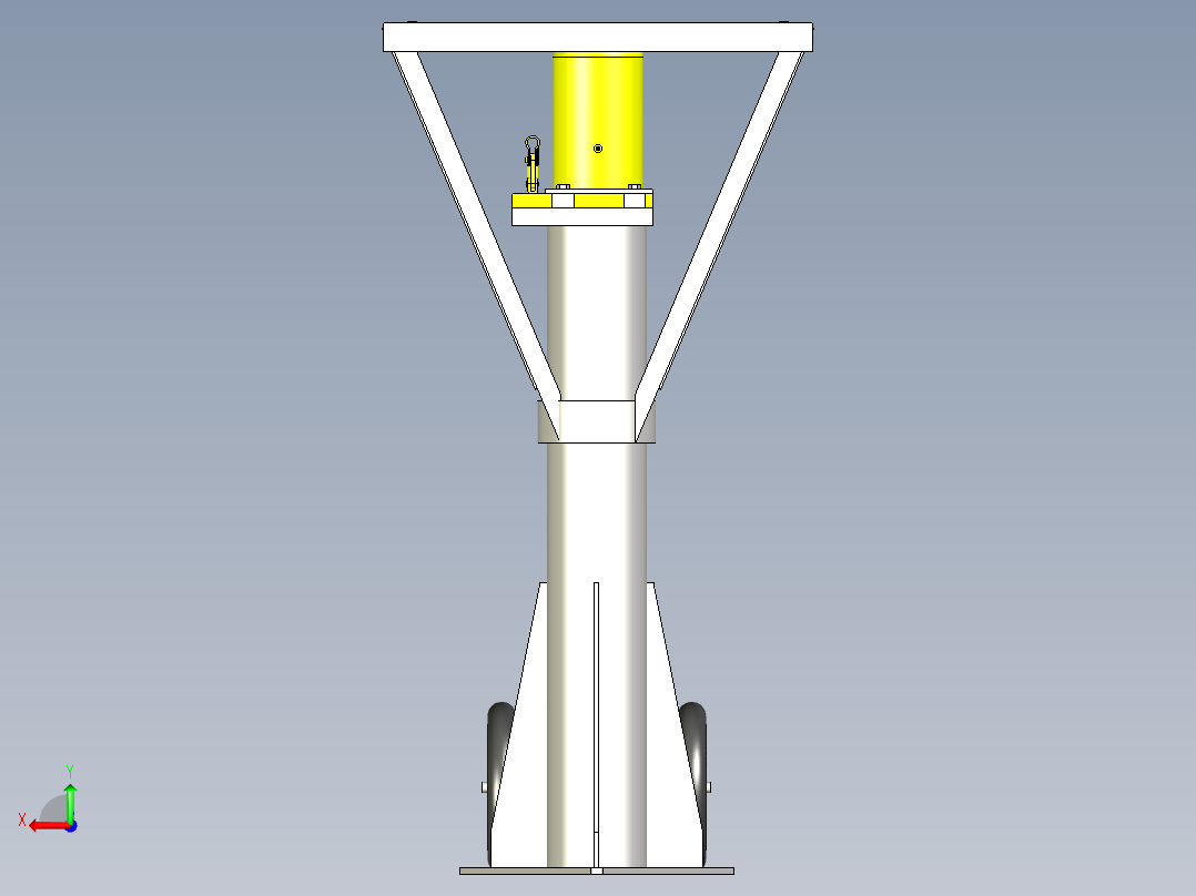 移动式千斤顶液压筒3D数模图纸 IGS格式后视图