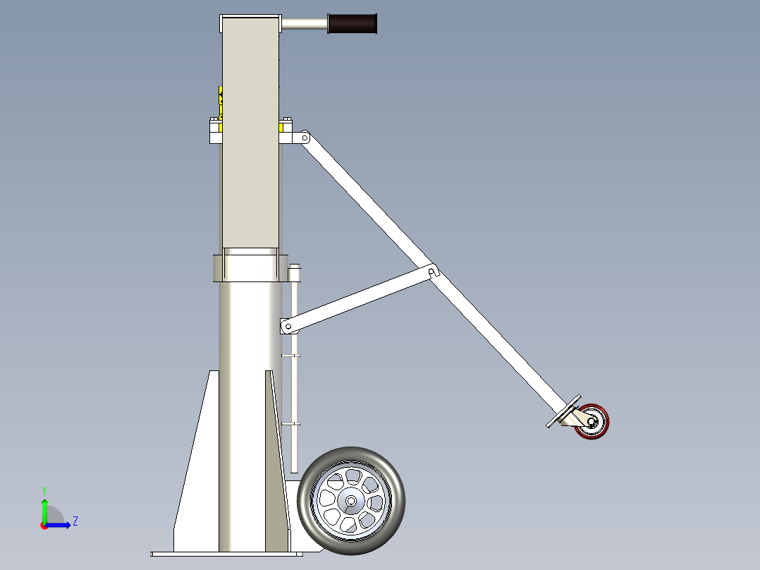 移动式千斤顶液压筒3D数模图纸 IGS格式左视图