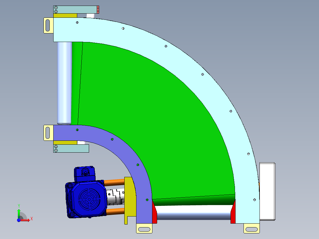 ZDH-PID-005 90°转弯皮带线前视图