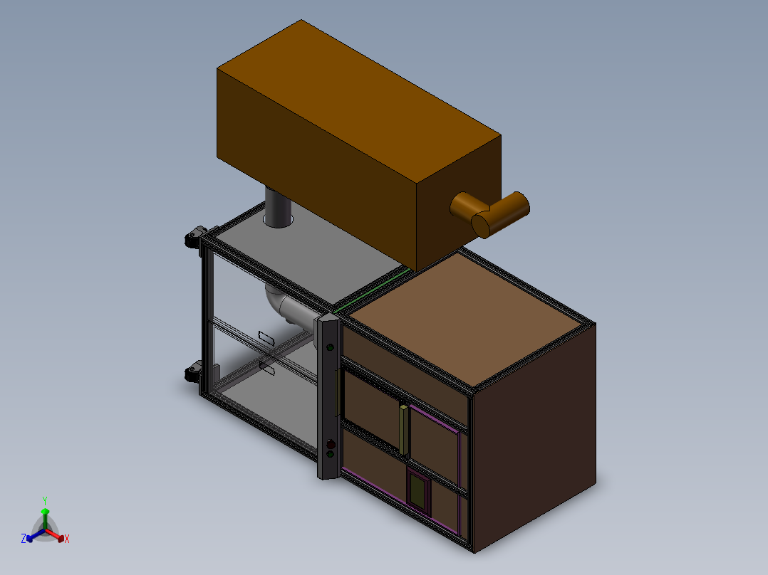 电机定子硫化清洗设备正等轴测图