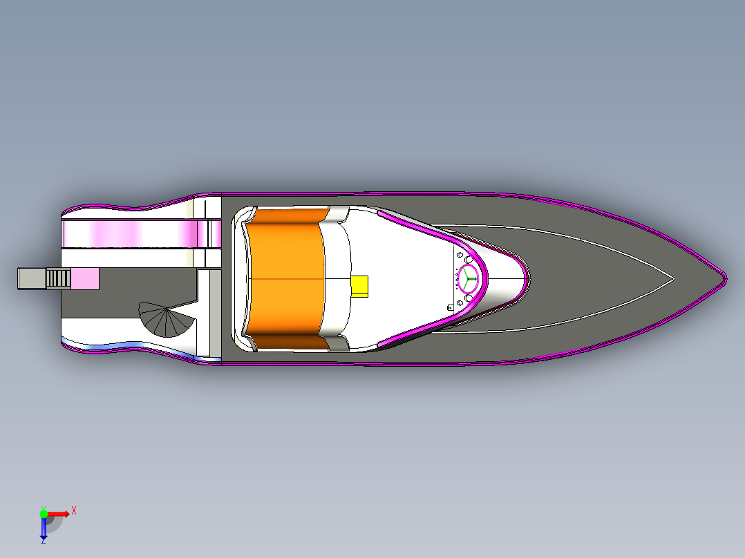 Yacht游艇俯视图