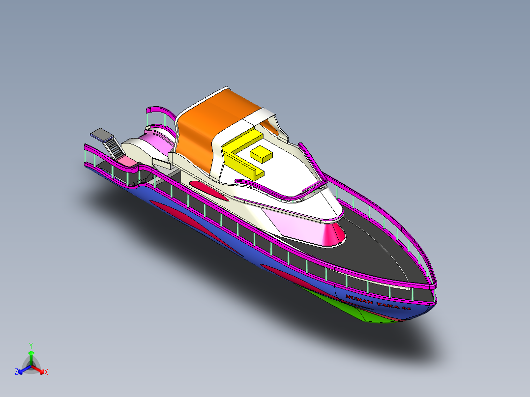 Yacht游艇正等轴测图