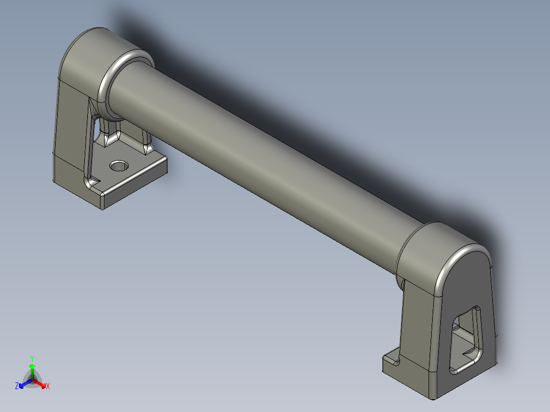 取手(鋁合金)(B)RR-3D多系列多零件图纸模型主视图