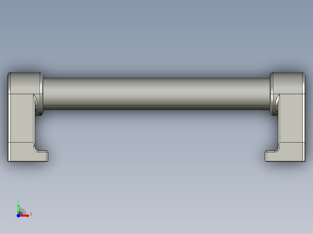 取手(鋁合金)(B)RR-3D多系列多零件图纸模型前视图